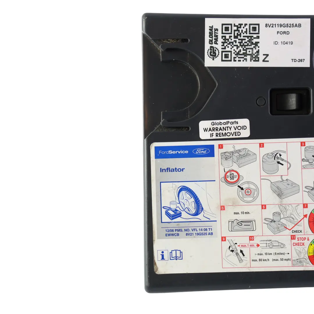 Ford B-Max MK1 Puma CF7 Compressore Pneumatici Emergenza 8V211-9G525-AB - SKU 8V2119G525AB - Numero di parte 8V2119G525AB