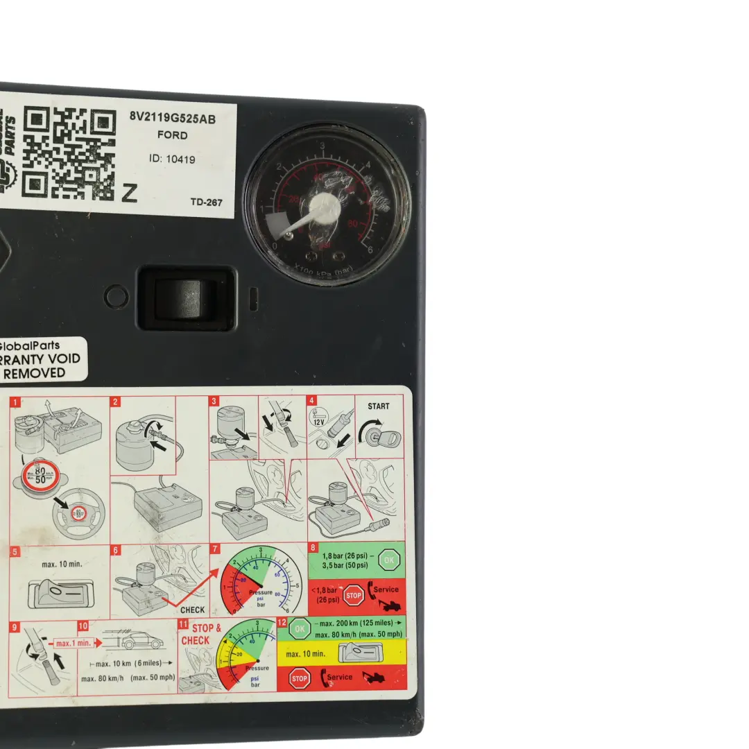 Ford B-Max MK1 Puma CF7 Compresseur Pneu Urgence - SKU 8V2119G525AB - Numéro de pièce 8V2119G525AB