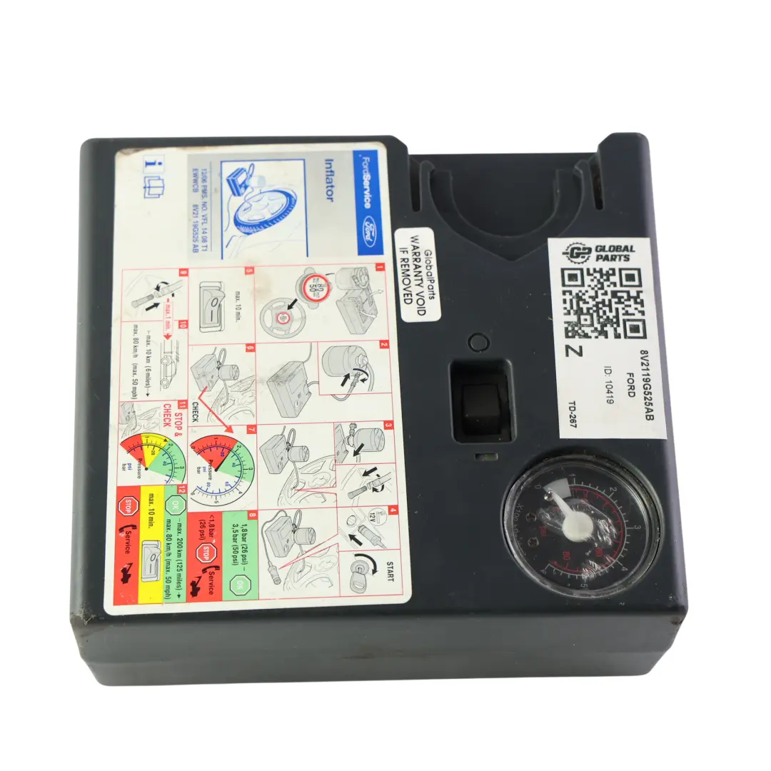 MK1 Puma CF7 Notfall Reifen Kompressor 8V211-9G525-AB für Ford B-Max mit Teilenummer 8V2119G525AB Ford B-Max MK1 Puma CF7 Notfall Reifen Kompressor 8V211-9G525-AB - SKU 8V2119G525AB - Teilenummer 8V2119G525AB