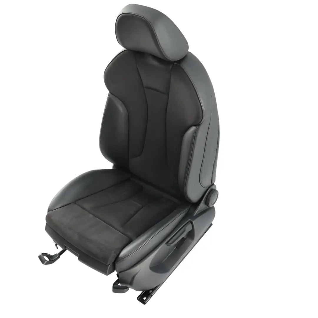 Front Seat Left N/S Black Leather Cloth Fabric Alcantara to Audi A3 8V with Part number 8V4881805F Audi A3 8V Front Seat Left N/S Black Leather Cloth Fabric Alcantara - SKU 8V4881805F - Part number 8V4881805F