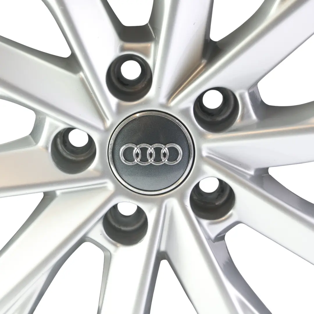 Alloy Rim 17" 7J ET:38 10-Spoke to Audi A4 B9 8W Silver Wheel with Part number 8W0601025L Audi A4 B9 8W Silver Wheel Alloy Rim 17" 7J ET:38 10-Spoke - SKU 8W0601025L-4 - Part number 8W0601025L
