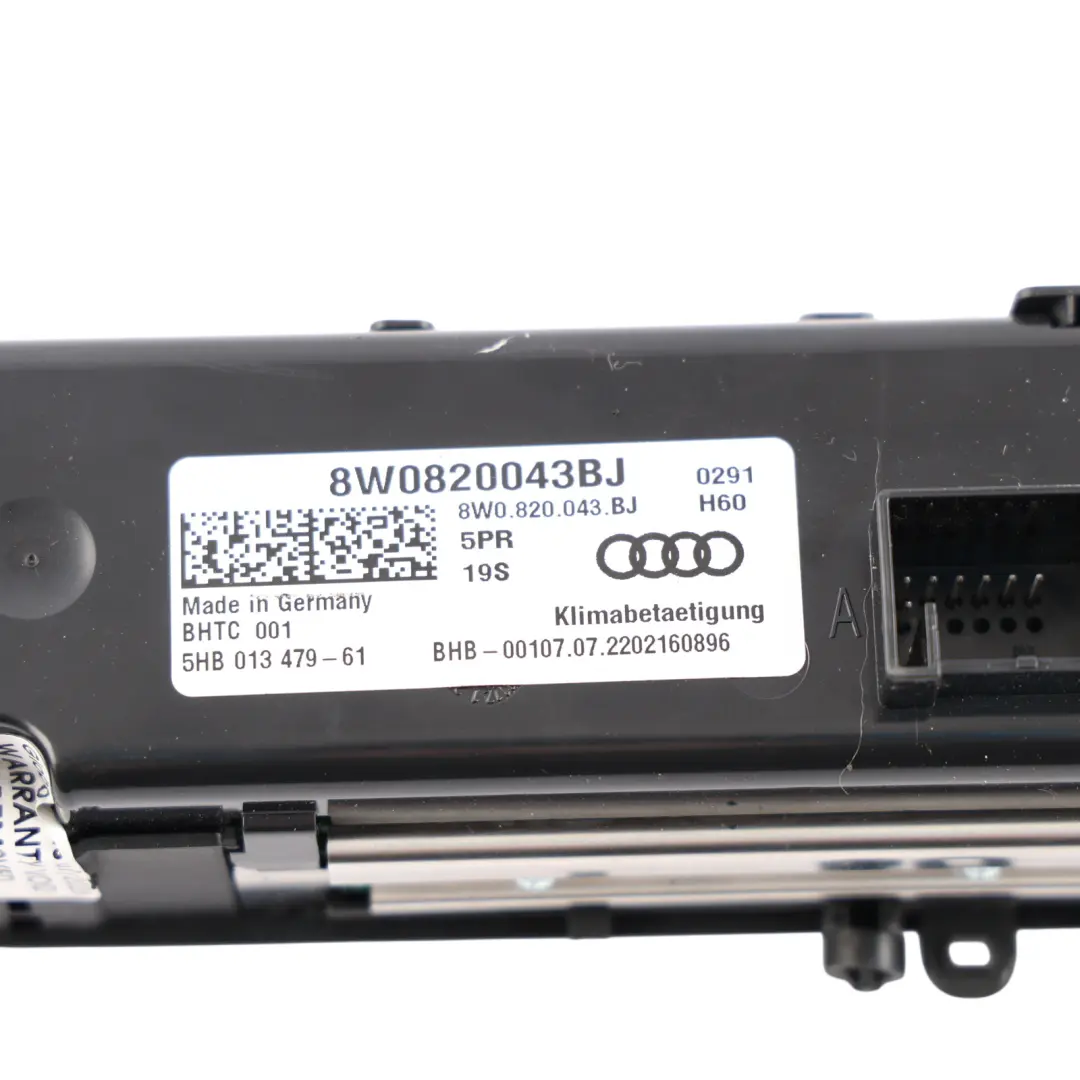 Audi A4 B9 A5 S5 F5 Automatic Air Conditioning Climate Control Panel - SKU 8W0820043BJ-1 - Part number 8W0820043BJ