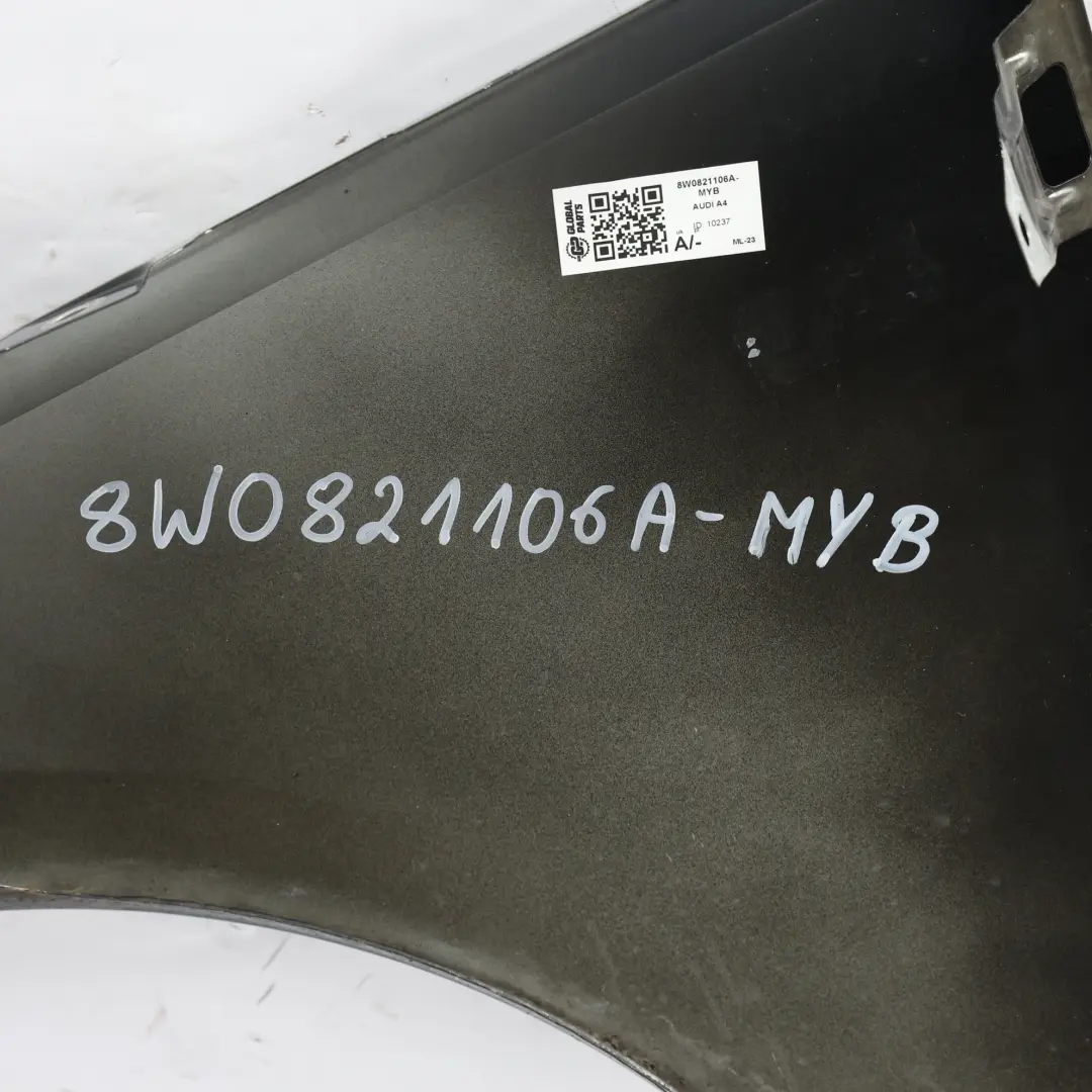 Audi A4 B9 Side Panel Front Right O/S Wing Fender Mythical Black Metallic - Y9T - SKU 8W0821106A-MYB - Part number 8W0821106A