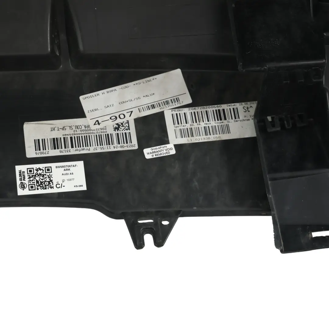 Audi A5 F5 Zderzak Tylny S-Line Arkona White Biały - Y9L - SKU 8W6807067AF-ARK - Numer Części 8W6807067AF