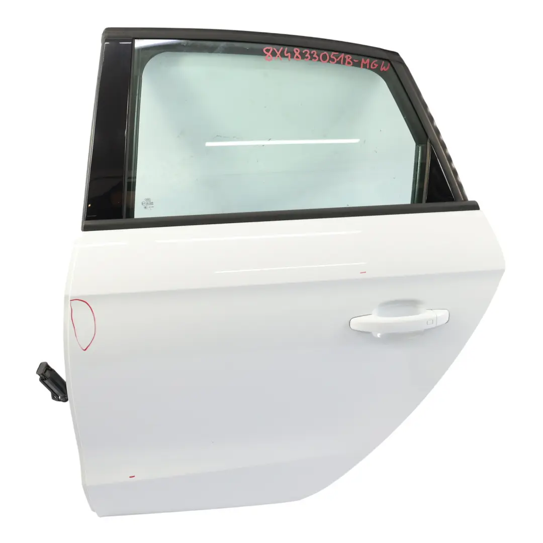 Audi A1 S1 8X Rear Door Left N/S Glacier White Pearl - S9R - SKU 8X4833051B-MGW - Part number 8X4833051B