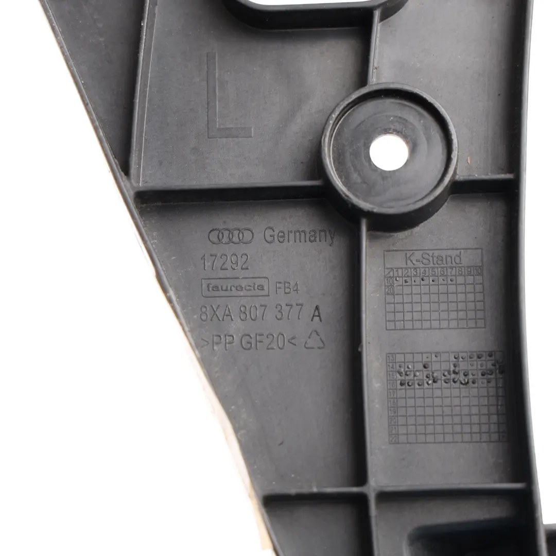 Bumper Support Bracket Mount Mounting Rear Left N/S to Audi A1 8X with Part number 8XA807377A Audi A1 8X Bumper Support Bracket Mount Mounting Rear Left N/S - SKU 8XA807377A - Part number 8XA807377A