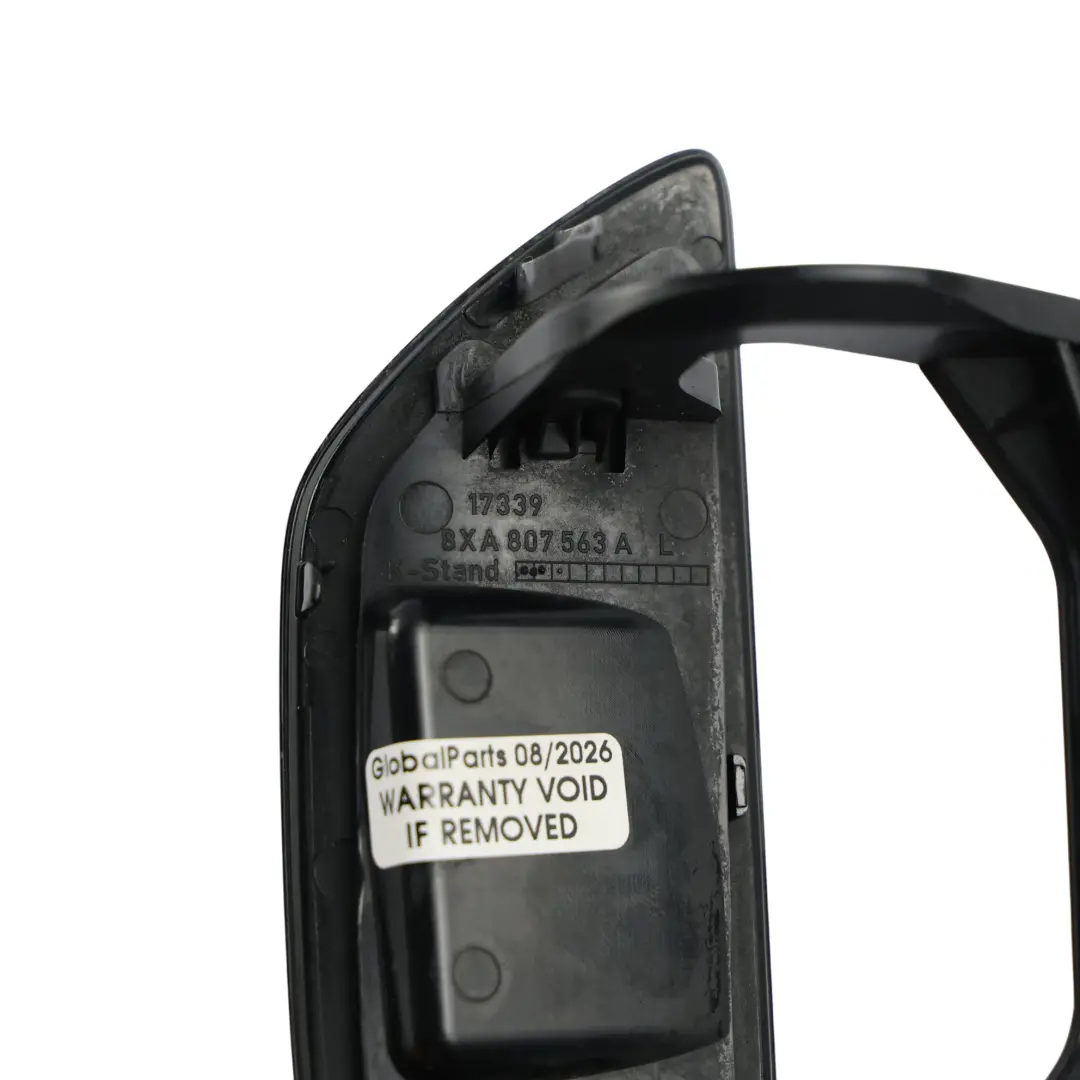 Front Bumper Spray Nozzle Cover Cap Left N/S Mythical Black - Y9T to Audi A1 8X with Part number 8XA807563A Audi A1 8X Front Bumper Spray Nozzle Cover Cap Left N/S Mythical Black - Y9T - SKU 8XA807563A-MYB - Part number 8XA807563A