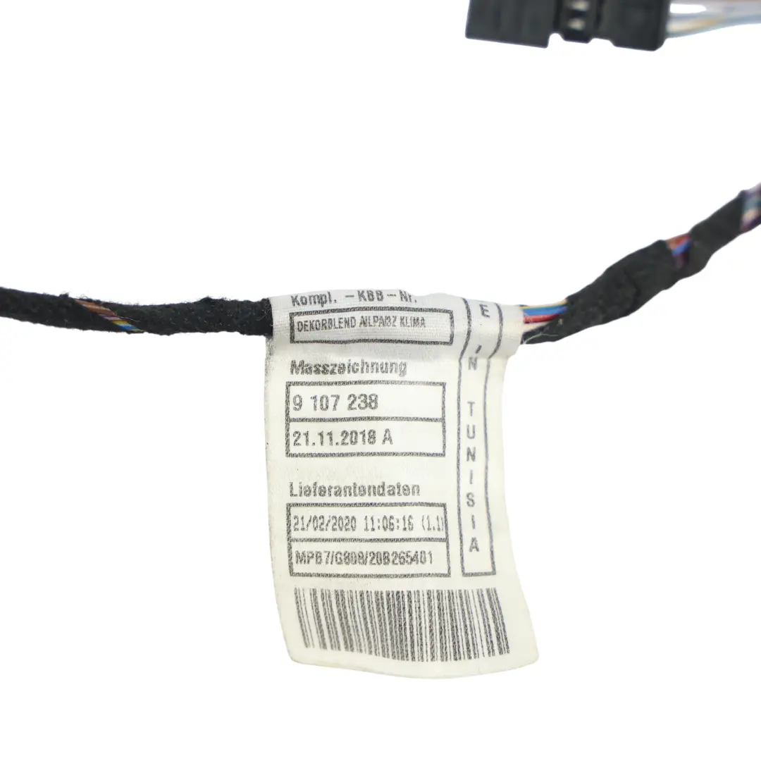 Armaturenbrett Kabelbaum Stecker für BMW G20 G21 G22 G23 G26 mit Teilenummer 9107240 BMW G20 G21 G22 G23 G26 Armaturenbrett Kabelbaum Stecker - SKU 9107240 - Teilenummer 9107240