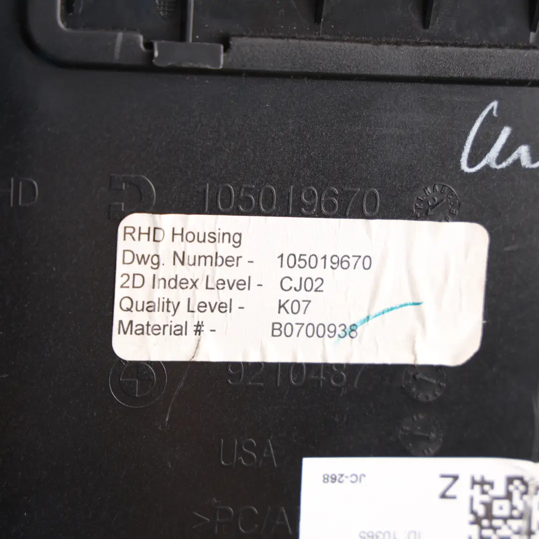 BMW X3 F25 X4 F26 Dashboard Glove Box Storage Compartment Black - SKU RHD-9210487 - Part number 9210487