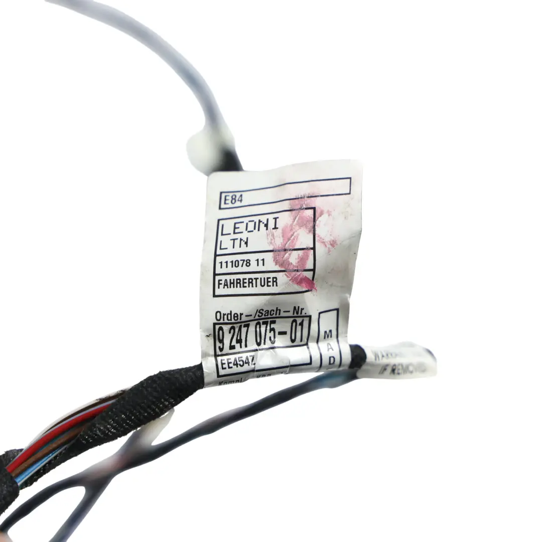 Door Wiring Harness Driver's Side Cable Loom Wiring to BMW X1 E84 with Part number 9247075 BMW X1 E84 Door Wiring Harness Driver's Side Cable Loom Wiring - SKU 9247075 - Part number 9247075