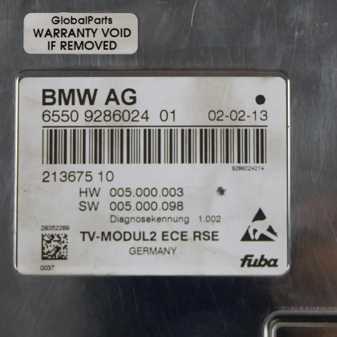 BMW F01 F02 TV Tuner Control Unit Module ECU - SKU 9286024 - Part number 9286024