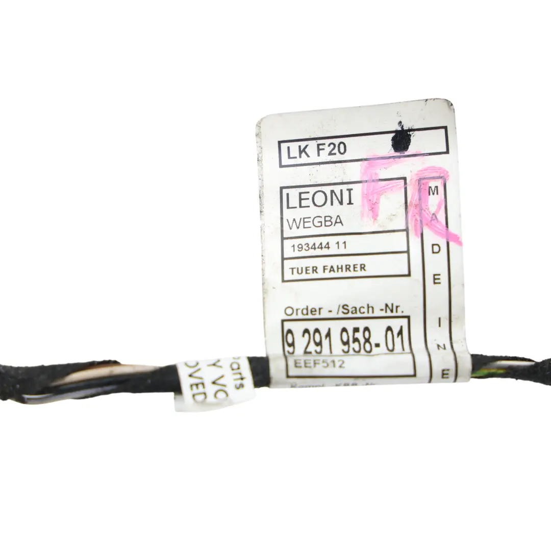 Front Door Wiring Cable Loom Harness Driver's Side to BMW F20 with Part number 9291958 BMW F20 Front Door Wiring Cable Loom Harness Driver's Side - SKU 9291958 - Part number 9291958