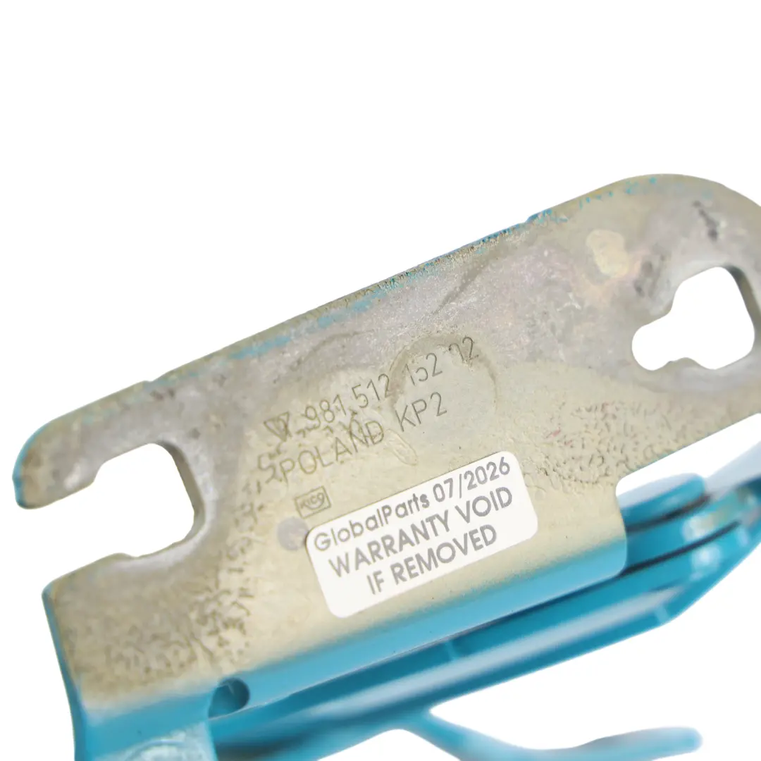 Porsche Boxster 718 981 Boot Lid Hinge Rear Right O/S Miami Blue M5C - SKU 98151215202-MIA - Part number 98151215202