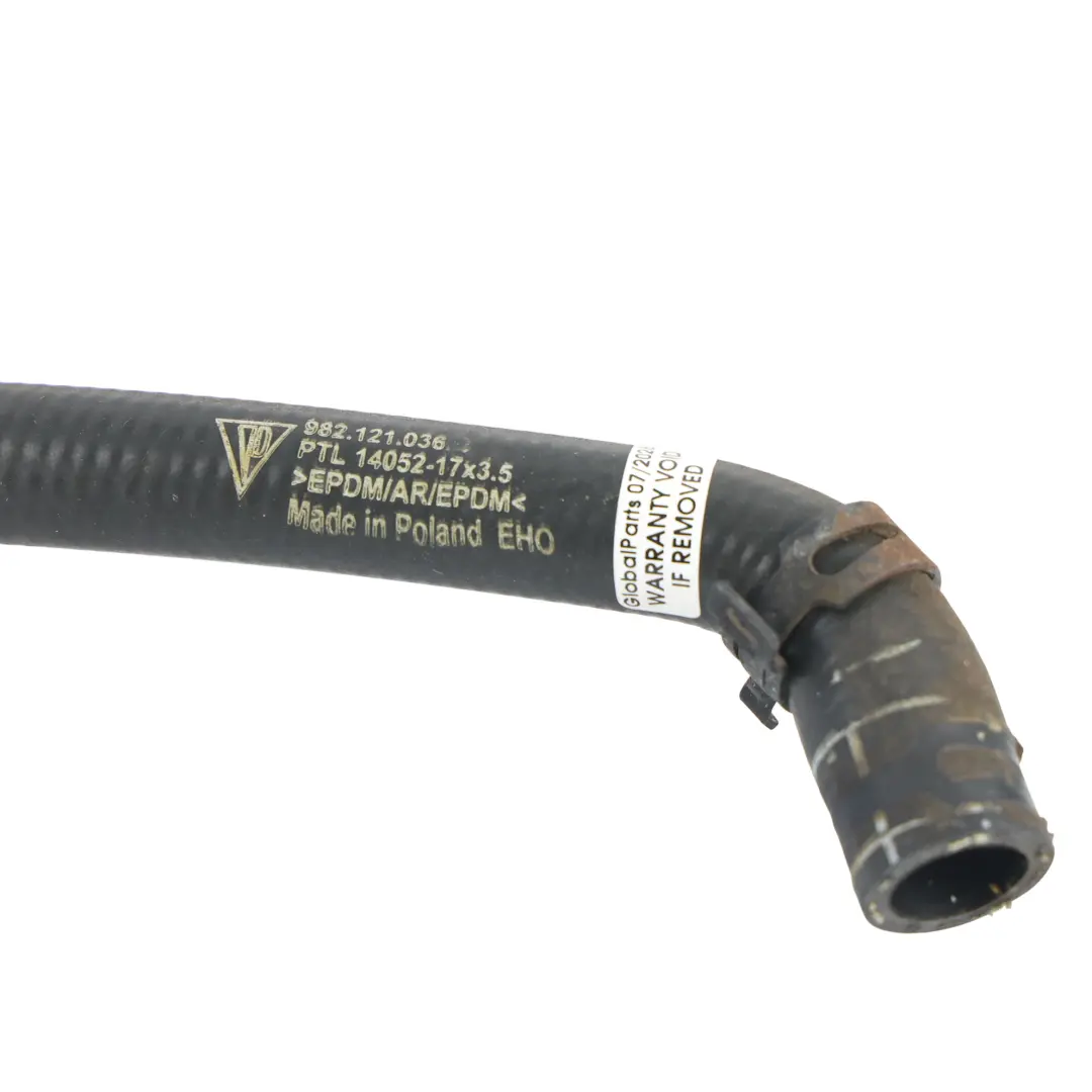 Porsche 718 Boxster 982 Water Coolant Pipe Hose Line Tube 2.0T - SKU 982121036B - Part number 982121036B
