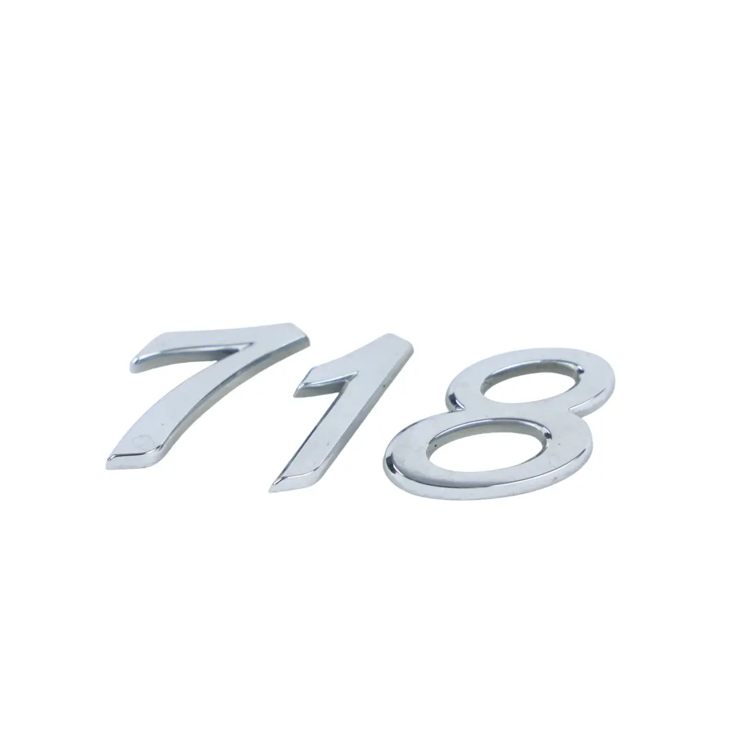 Porsche 718 Boxster 982 Rear Badge Emblem Silver Chrome - SKU 982853675A - Part number 982853675A