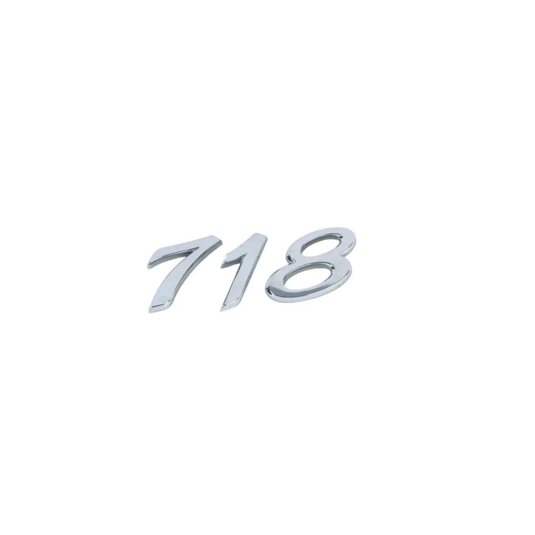 Porsche 718 Boxster 982 Rear Badge Emblem Silver Chrome - SKU 982853675A - Part number 982853675A
