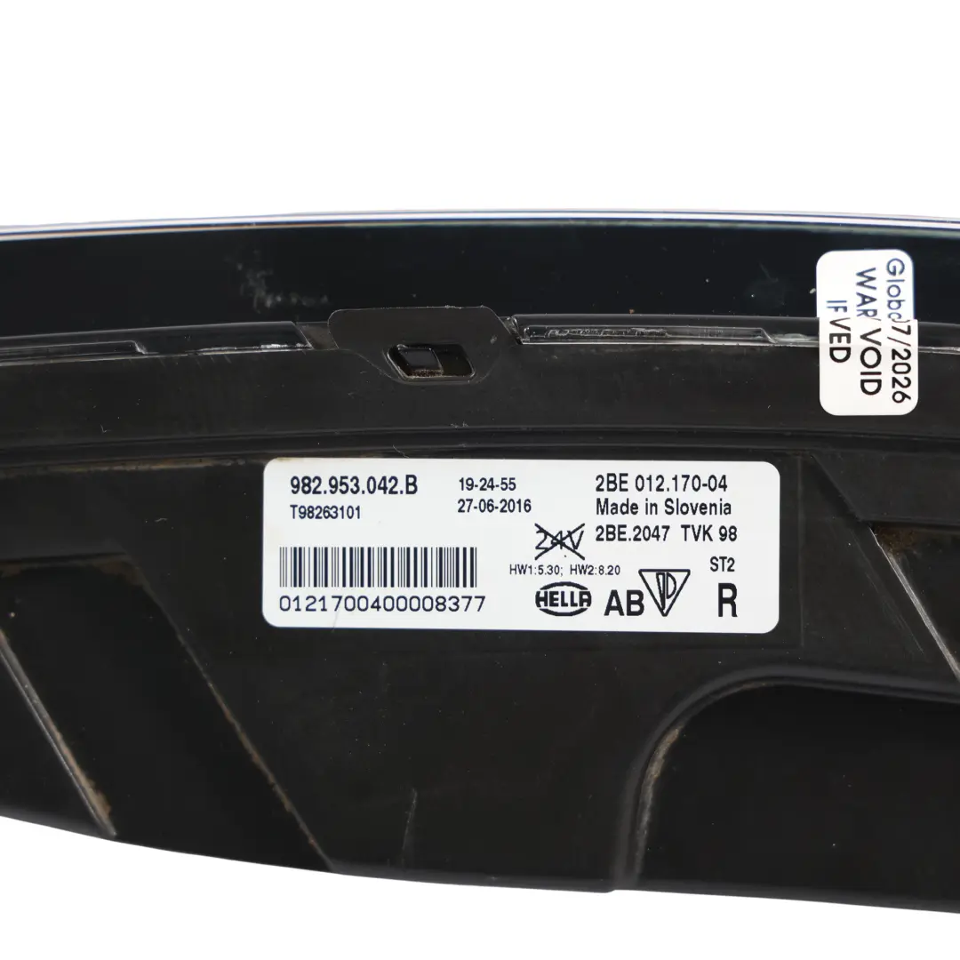 Porsche 718 Boxster 982 Additional Headlight Headlamp Right O/S - SKU 982953042B - Part number 982953042B
