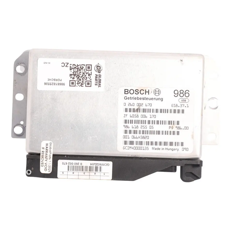 Gearbox Control Unit Module ECU Tiptronic to Porsche Boxster 986 with Part number 98661825506 Porsche Boxster 986 Gearbox Control Unit Module ECU Tiptronic - SKU 98661825506 - Part number 98661825506