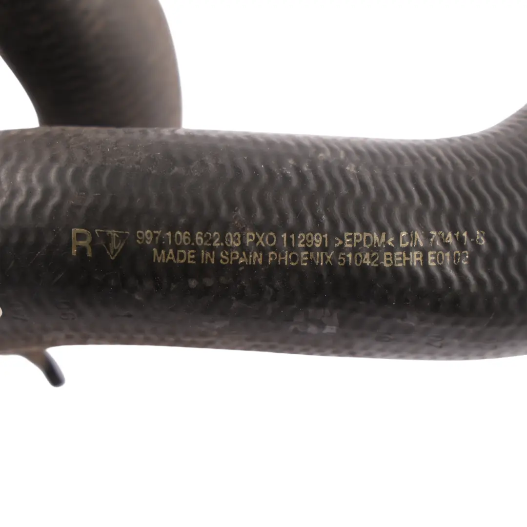 987C Radiator Coolant Hose Tube Pipe Feed Right O/S to Porsche Cayman with Part number 99710662203 Porsche Cayman 987C Radiator Coolant Hose Tube Pipe Feed Right O/S - SKU 99710662203 - Part number 99710662203