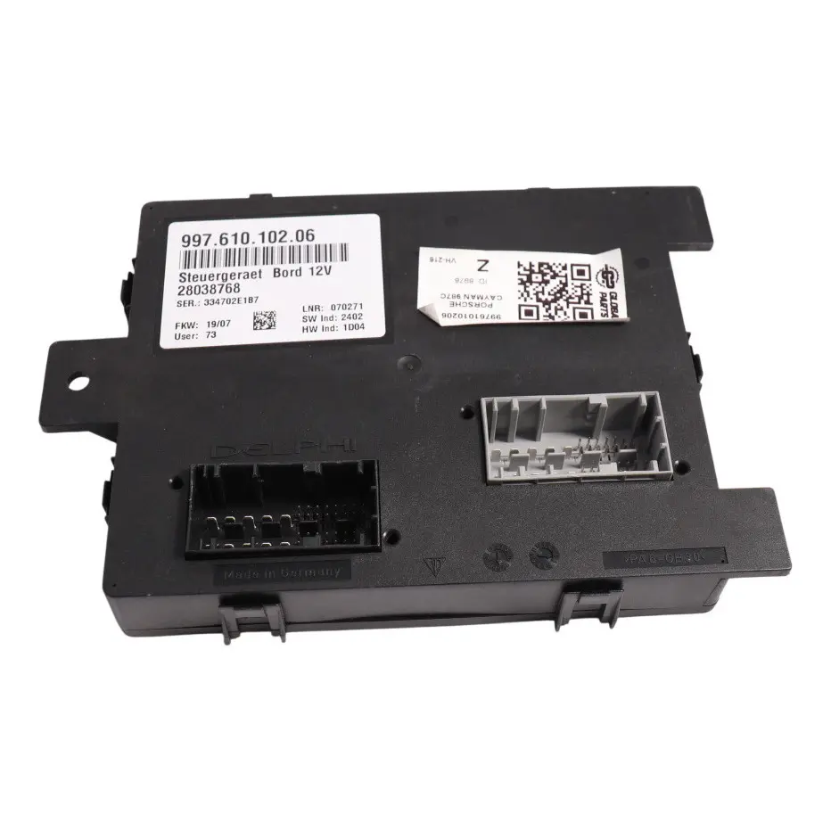 Body Control Module ECU to Porsche 911 997 Boxster Cayman 987 with Part number 99761010206 Porsche 911 997 Boxster Cayman 987 Body Control Module ECU - SKU 99761010206 - Part number 99761010206