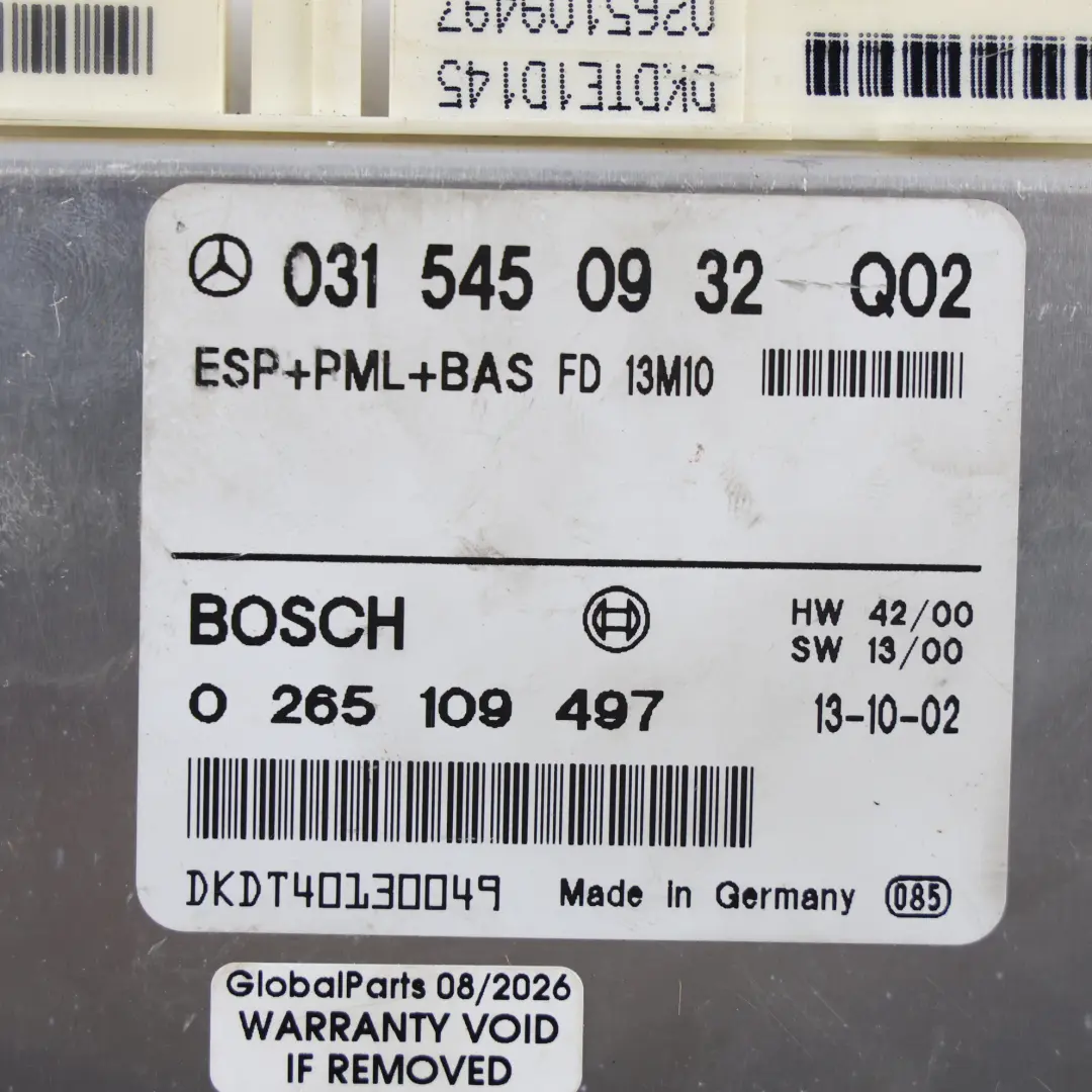Mercedes C215 W220 ESP Electronic Stability Control Unit Module - SKU A0315450932 - Part number A0315450932