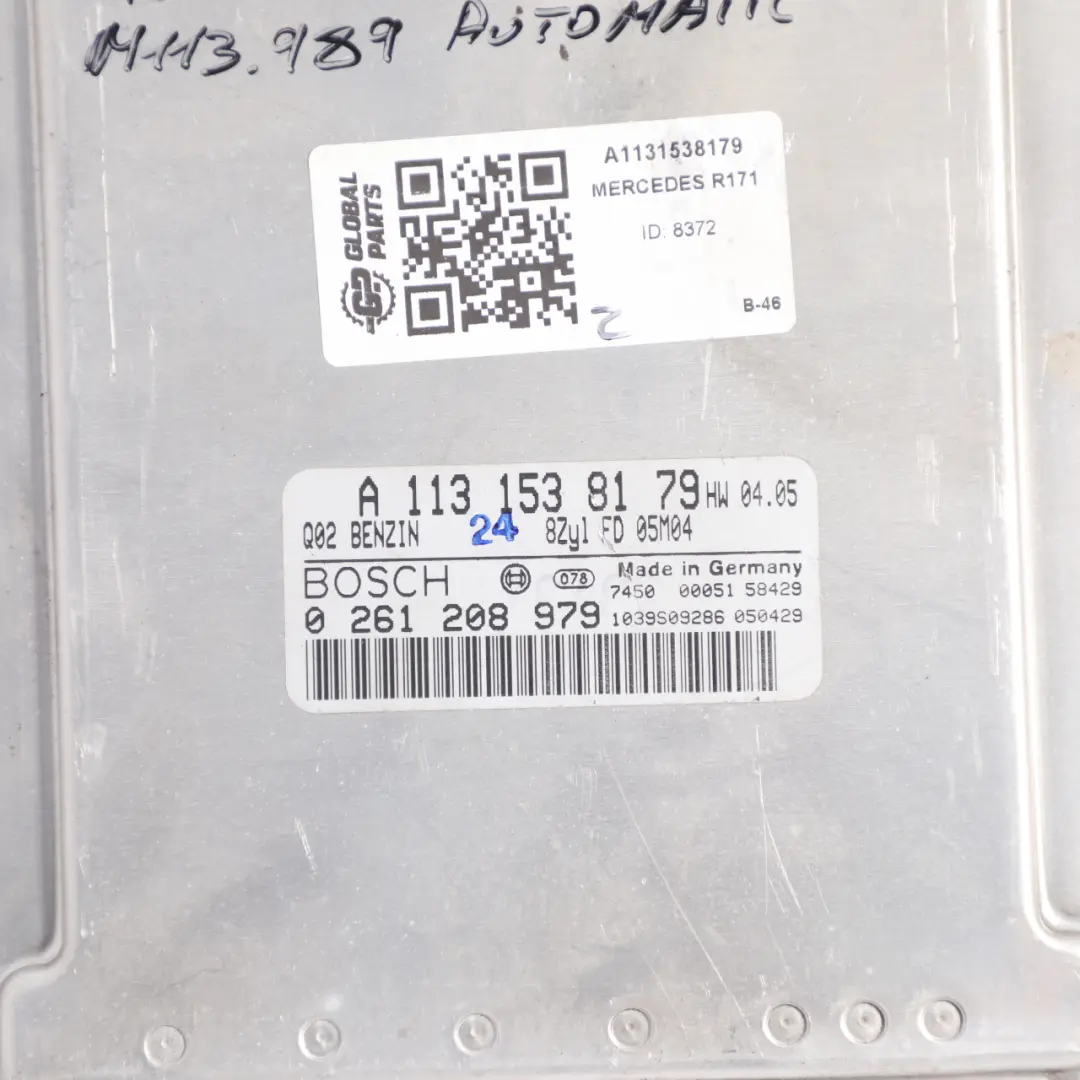 Mercedes R171 SLK 55 AMG M113.989 360HP Engine ECU Module Automatic - SKU A1131538179 - Part number A1131538179