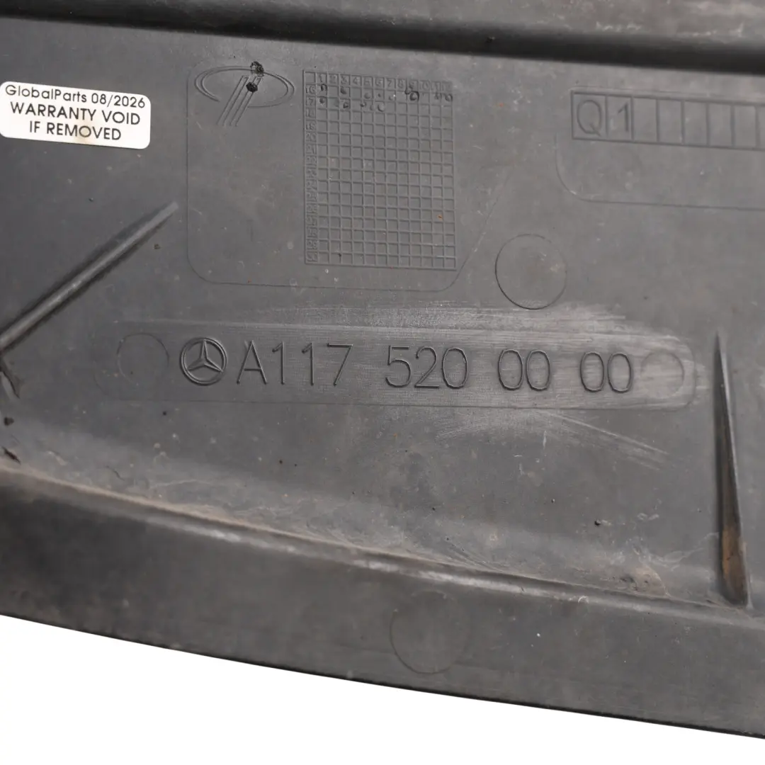 Compartment Lower Cover Rear Centre M133 to Mercedes CLA C117 Engine with Part number A1175200000 Mercedes CLA C117 Engine Compartment Lower Cover Rear Centre M133 - SKU A1175200000 - Part number A1175200000