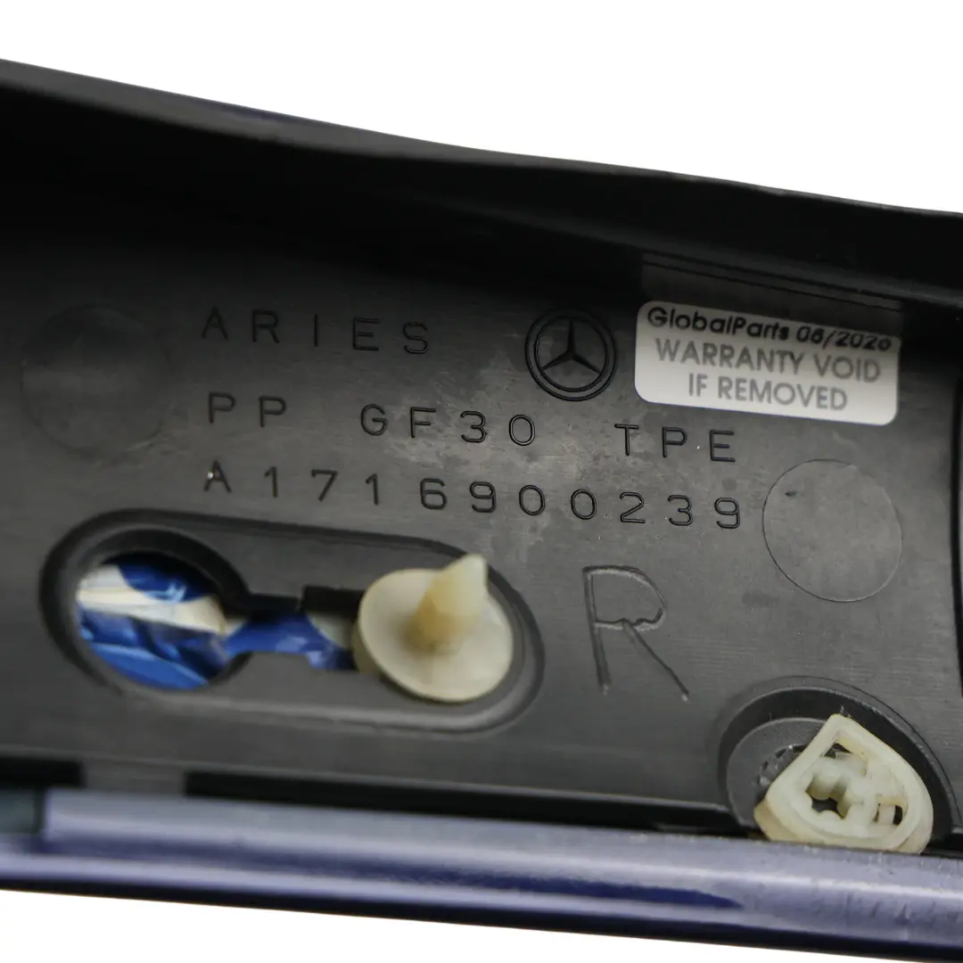 Mercedes SLK R171 A Pillar Trim Strip Moulding Outer Right O/S Mystic Blue - 032 - SKU A1716980289-MBLU - Part number A1716980289