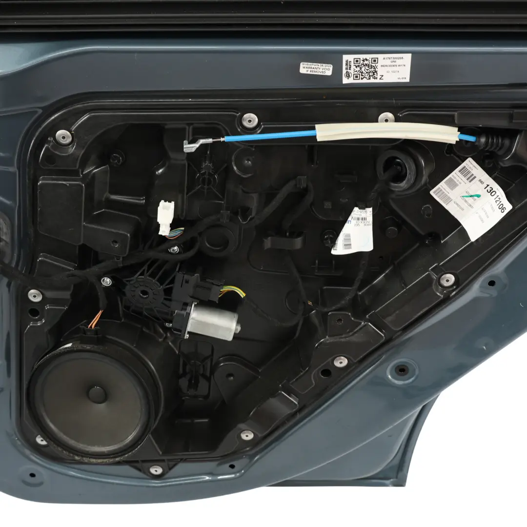 Door Rear Right O/S A-Class Universe Blue Metallic - 894 to Mercedes W176 with Part number A1767300205 Mercedes W176 Door Rear Right O/S A-Class Universe Blue Metallic - 894 - SKU A1767300205-UNI - Part number A1767300205