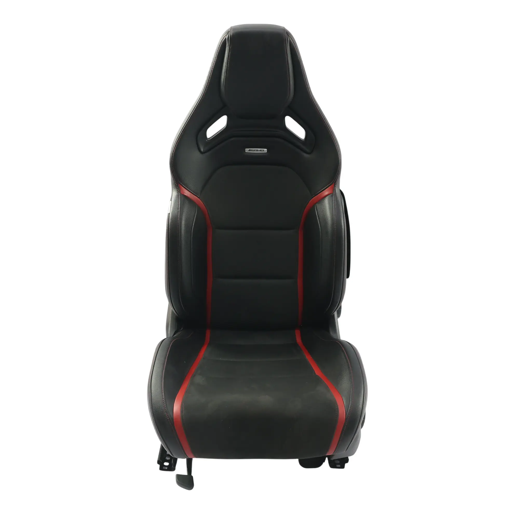 Mercedes W176 Front Seat Heated AMG Performance Leather Black Red Left N/S 
