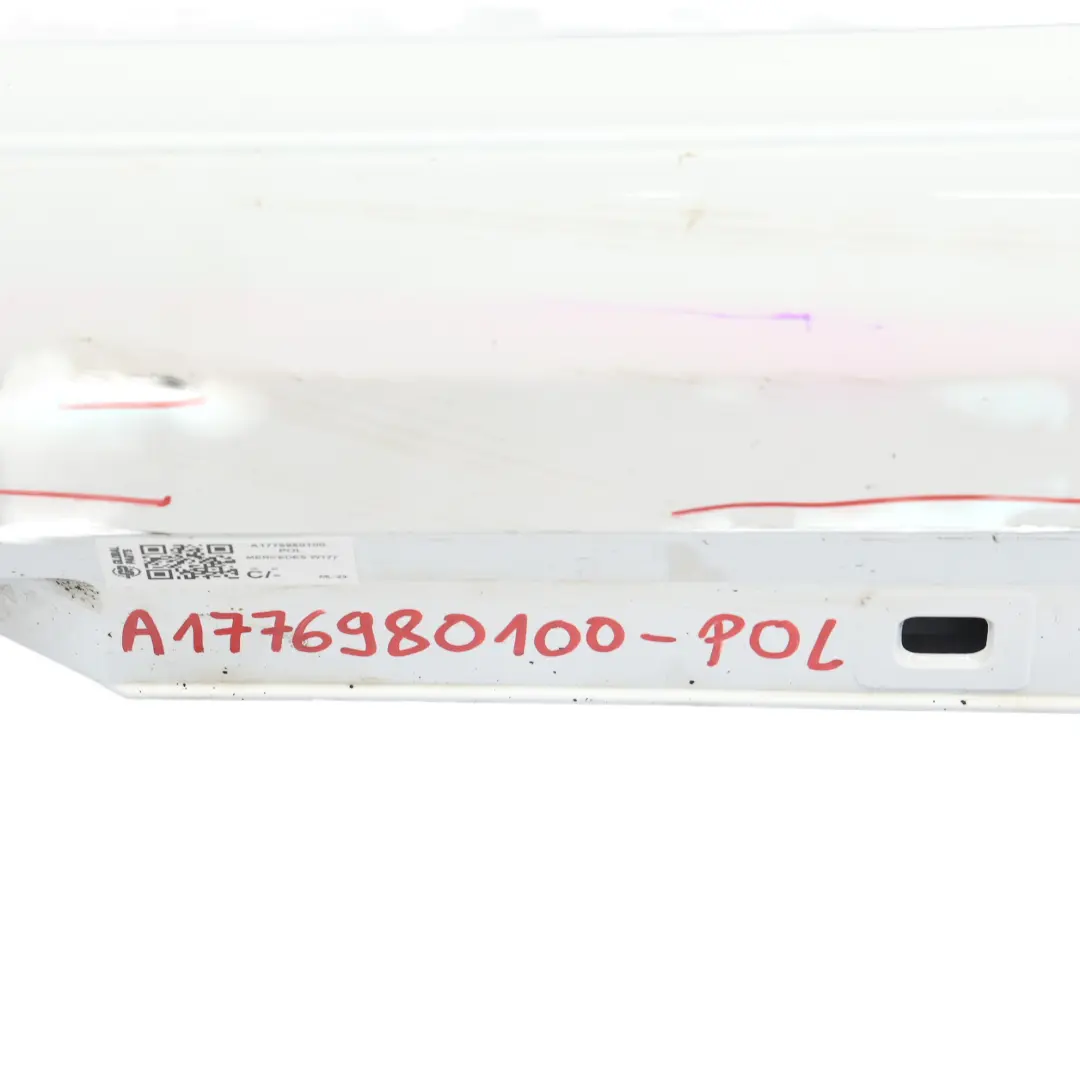 Side Skirt Left N/S Door Sill Cover Polar White - 149 to Mercedes W177 W247 with Part number A1776980100 Mercedes W177 W247 Side Skirt Left N/S Door Sill Cover Polar White - 149 - SKU A1776980100-POL - Part number A1776980100