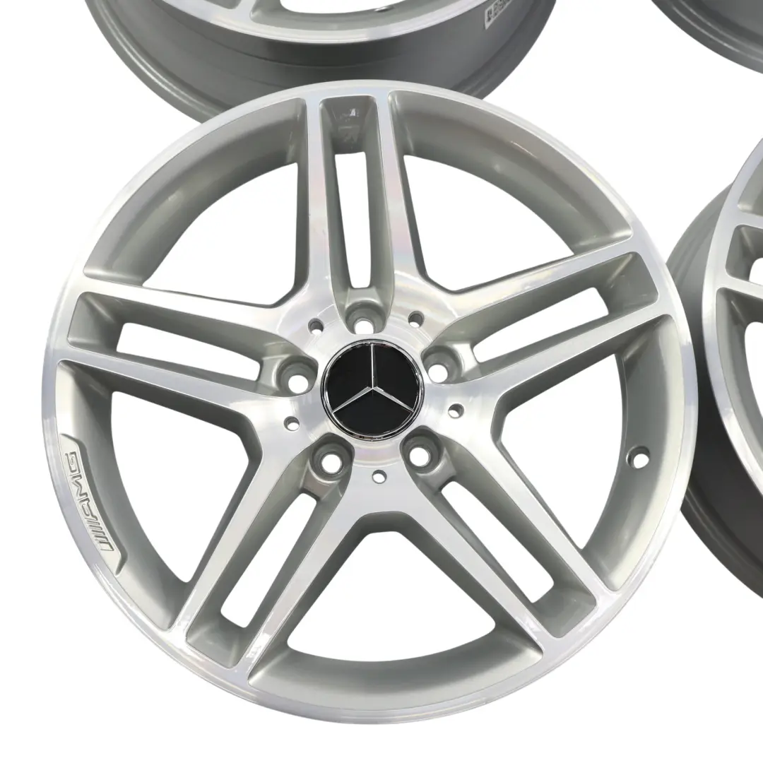 Mercedes Silver Alloy Wheel Rim 4x Set 17" 7.5J ET:47 8.5J ET:58 A2044012300 - SKU A2044012300-SET - Part number A2044012300-SET