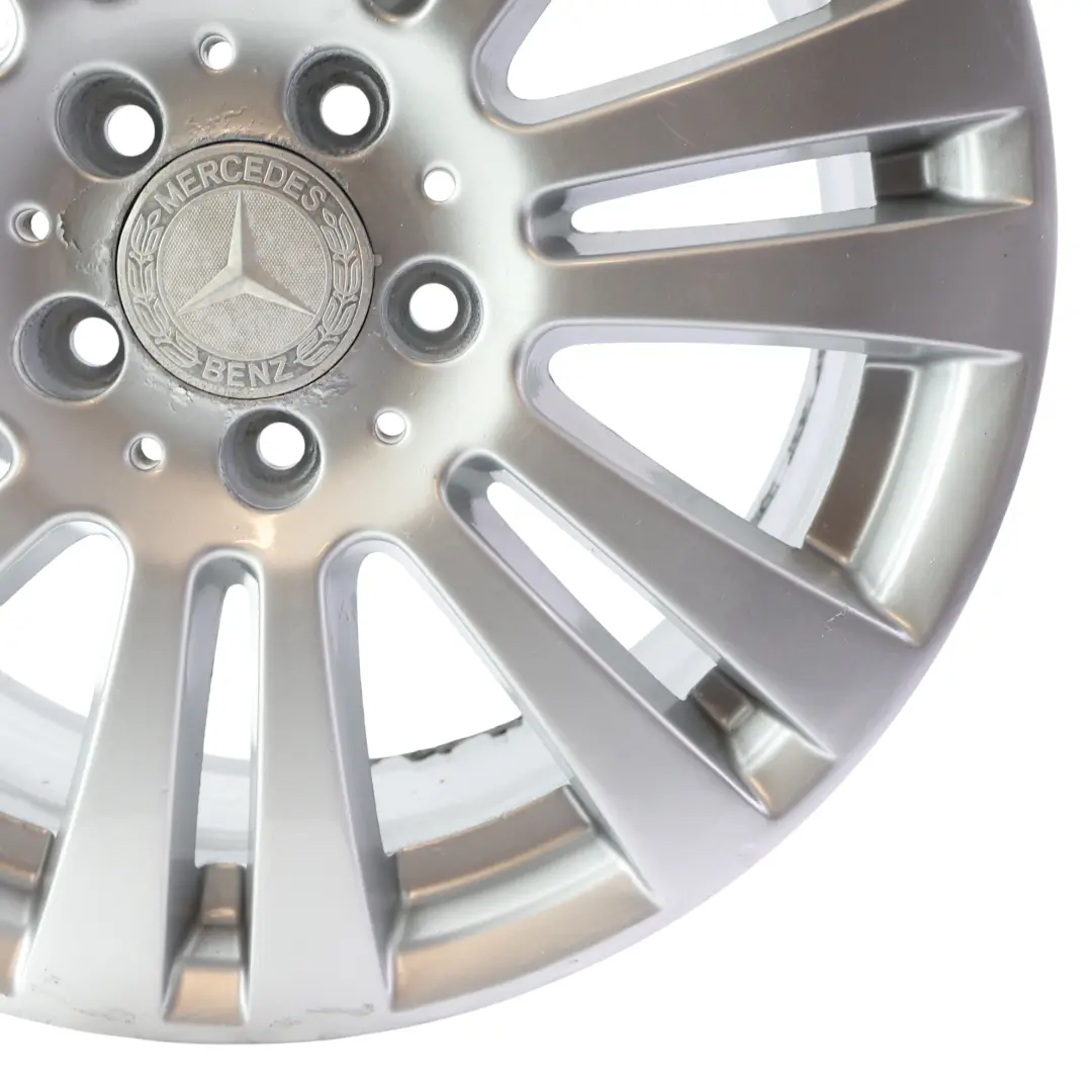 Mercedes W204 Silver Alloy Wheel Rim 17" 7,5J ET:47 7 Double Spoke - SKU A2044017402-3 - Part number A2044017402