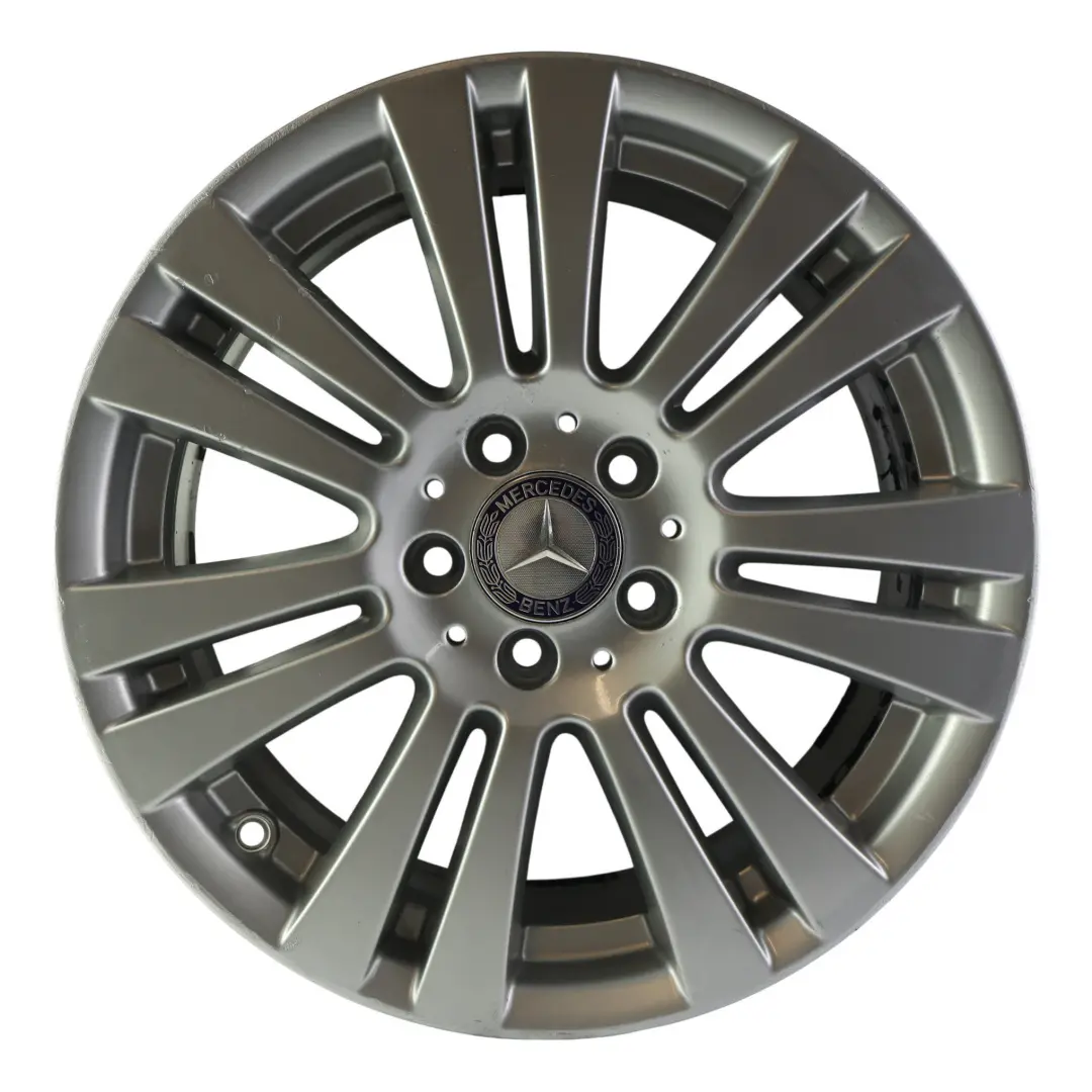 Mercedes W204 Silver Alloy Wheel Rim 17" 7,5J ET:47 7 Double Spoke - SKU A2044017402-4 - Part number A2044017402