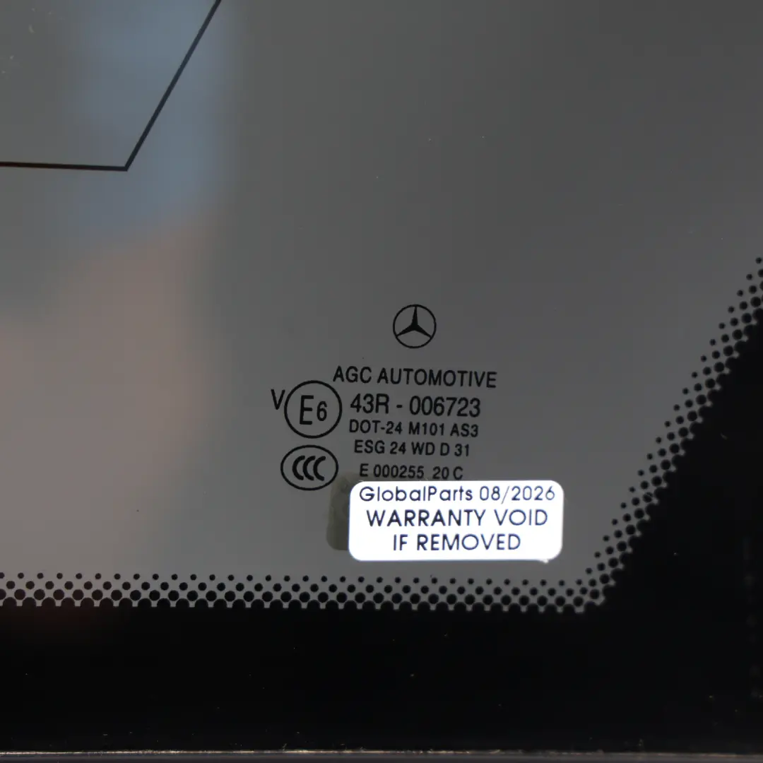 Quarter Side Window Glass Left N/S AS3 to Mercedes S204 Estate Rear with Part number A2046733610 Mercedes S204 Estate Rear Quarter Side Window Glass Left N/S AS3 - SKU A2046733610 - Part number A2046733610