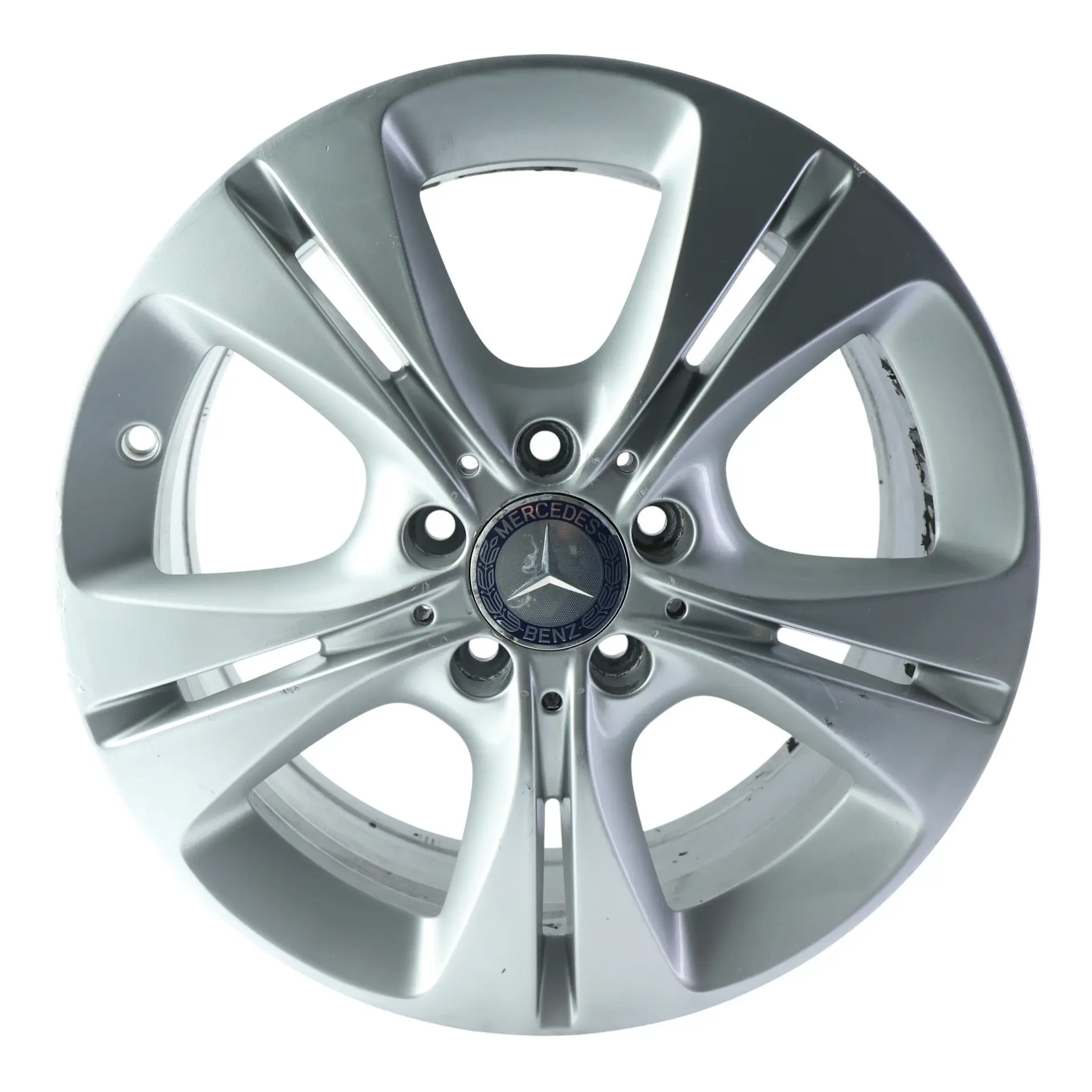 Mercedes W205 Silver Wheel Alloy Rim 5 Double Spoke 17" 7J ET:48,5 A2054014300