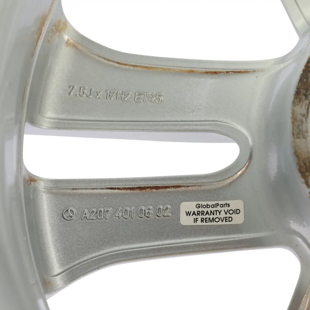 Alloy Rim 17" 5 Double Spoke 7,5J ET:45 Silver to Mercedes C207 Wheel with Part number A2074010602 Mercedes C207 Wheel Alloy Rim 17" 5 Double Spoke 7,5J ET:45 Silver - SKU A2074010602-1 - Part number A2074010602