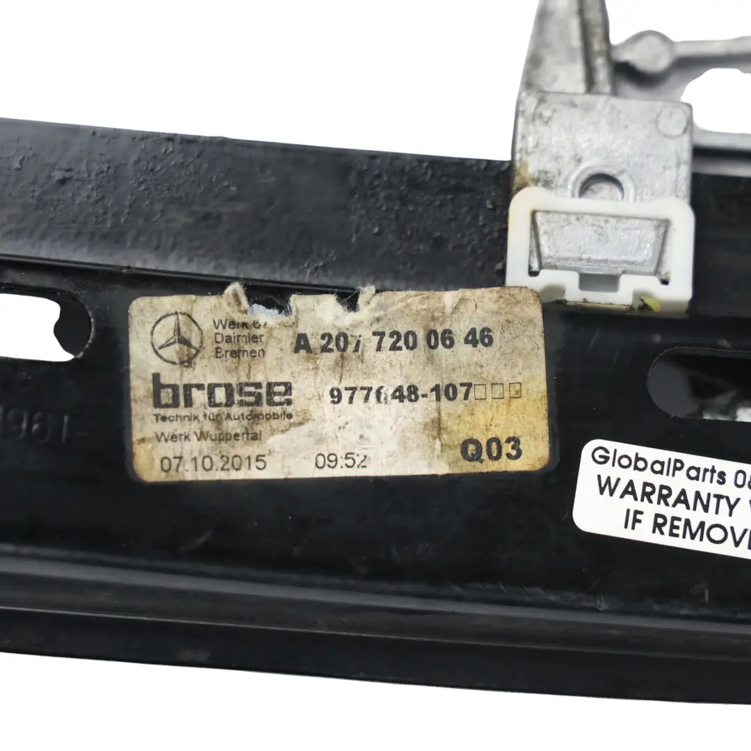 Front Window Regulator Lifter Electric Right O/S to Mercedes A207 with Part number A2077200646 Mercedes A207 Front Window Regulator Lifter Electric Right O/S - SKU A2077200646 - Part number A2077200646
