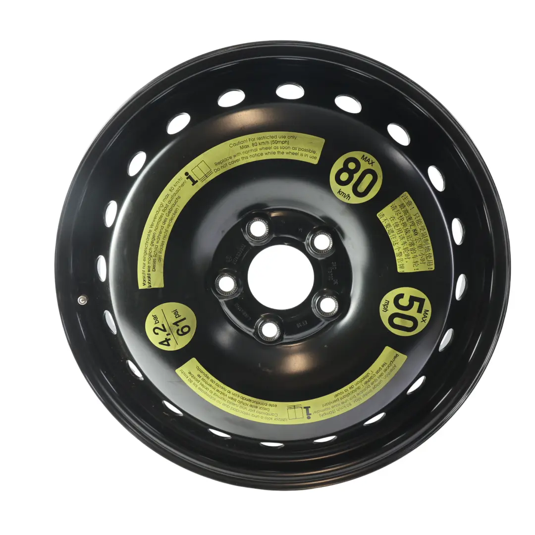 Mercedes W212 Jante Acier Roue Secours 17" 4J ET:39 - SKU A2124000002-1 - Numéro de pièce A2124000002