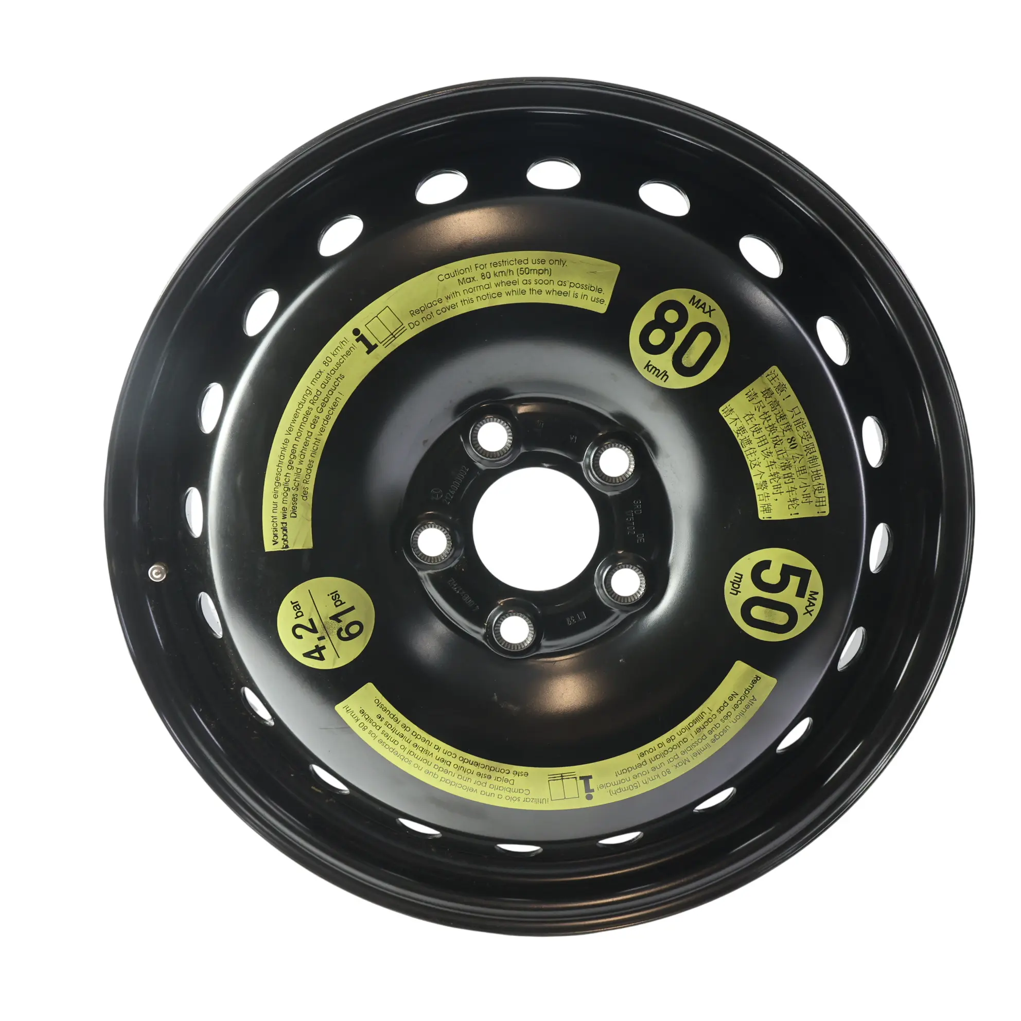 Mercedes W212 Jante Acier Roue Secours 17" 4J ET:39 A2124000002