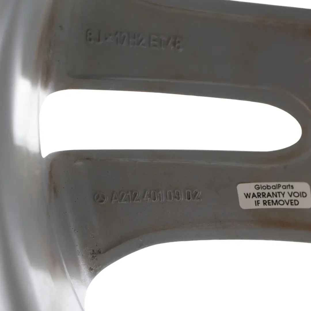 Alloy Wheel Rim 5-Double Spoke 17" ET:48 8J to Mercedes W212 Silver with Part number A2124010902 Mercedes W212 Silver Alloy Wheel Rim 5-Double Spoke 17" ET:48 8J - SKU A2124010902-3 - Part number A2124010902