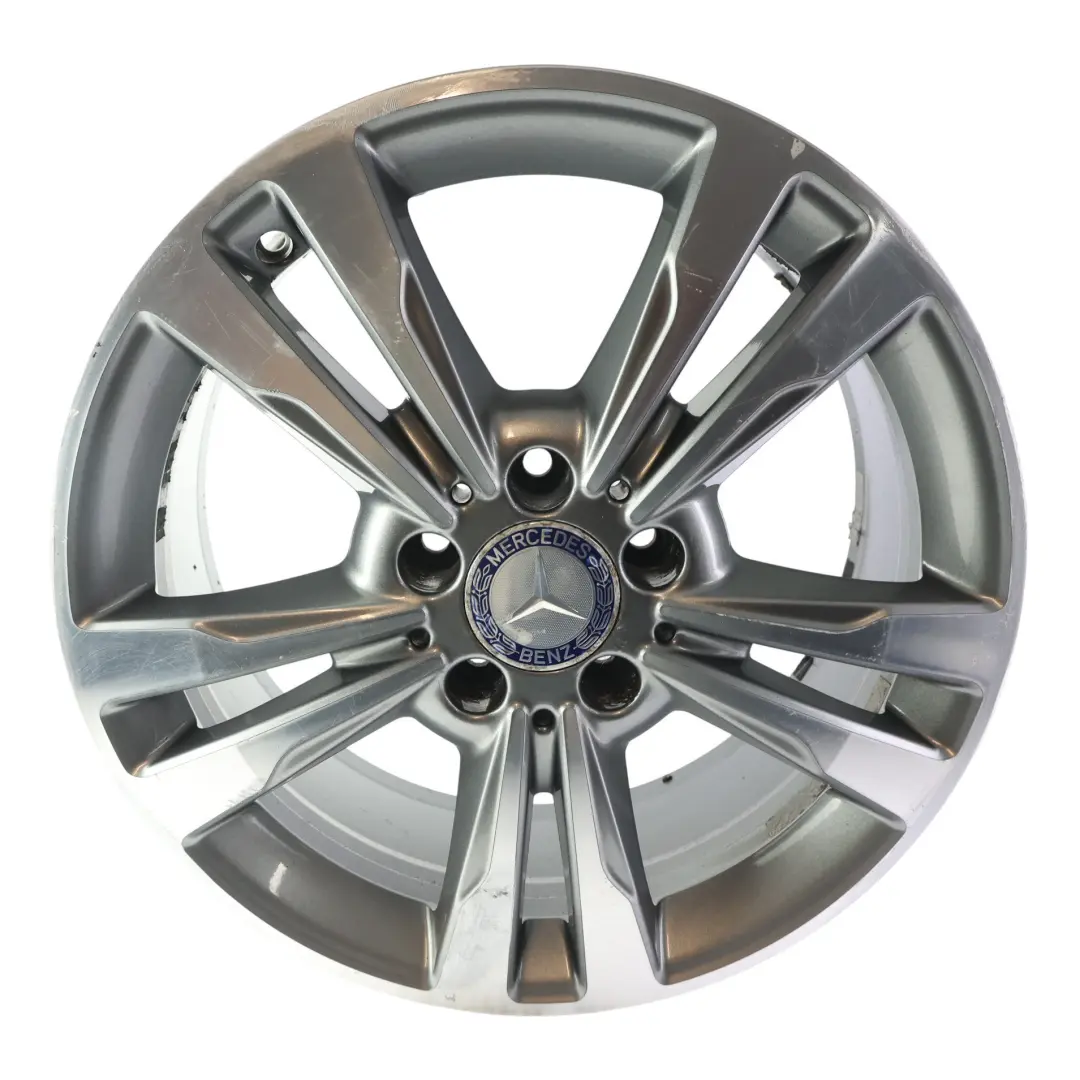 Alloy Wheel Rim 17" ET:48 8J 5 Double Spoke to Mercedes W212 with Part number A2124015602 Mercedes W212 Alloy Wheel Rim 17" ET:48 8J 5 Double Spoke - SKU A2124015602-4 - Part number A2124015602