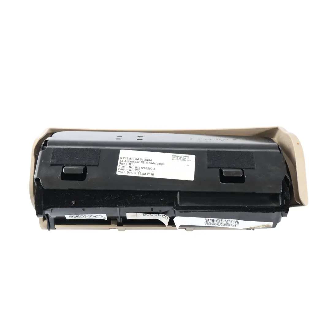 Front Seat Storage Compartment Beige Right O/S to Mercedes W212 with Part number A2128100404 Mercedes W212 Front Seat Storage Compartment Beige Right O/S - SKU A2128100404-2 - Part number A2128100404