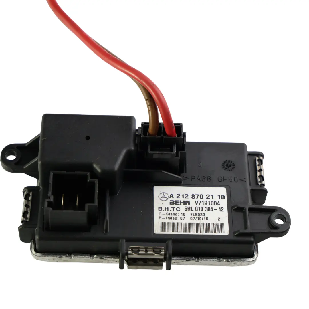 Mercedes W204 W207 W212 Heater Blower Motor With Resistor Regulator - SKU A2128702110-2 - Part number A2128702110