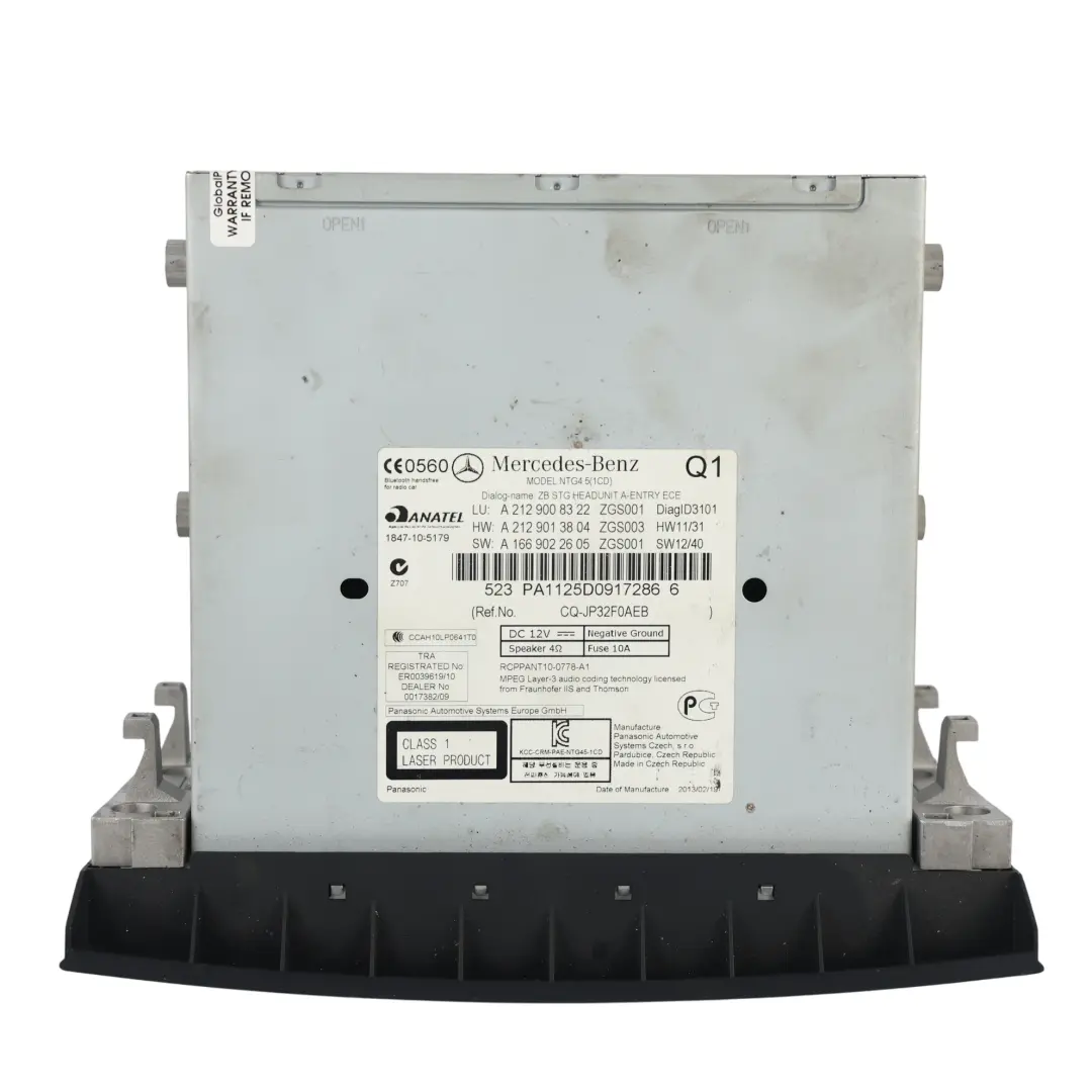 Mercedes W207 W212 Autoradio Lecteur CD Panneau Commande - SKU A2129006417-2 - Numéro de pièce A2129006417
