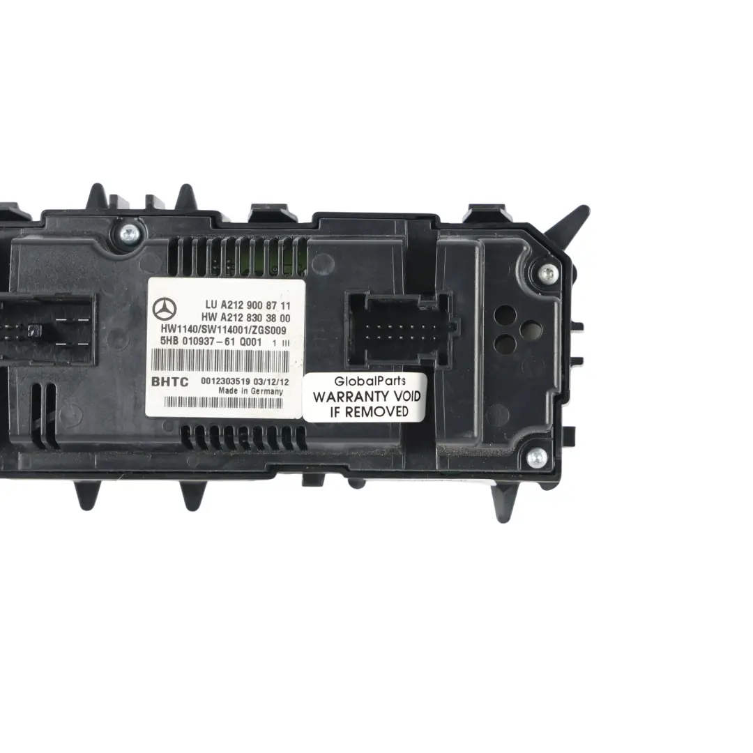 Mercedes W212 Air Conditioning A/C Climate Control Switch Panel - SKU A2129008711-1 - Part number A2129008711