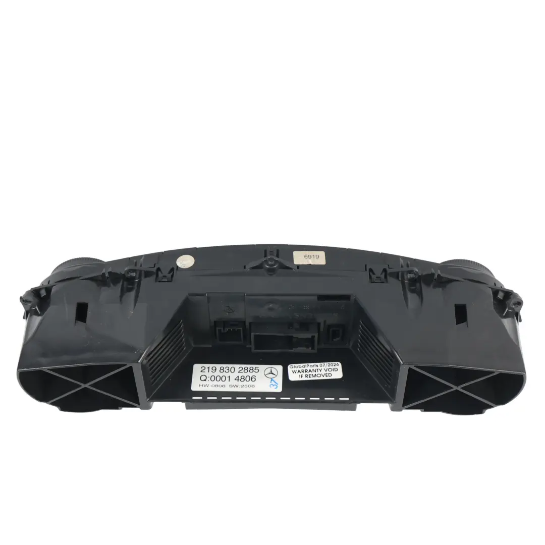 Climate Control Heater AC Panel to Mercedes CLS C219 with Part number A2198302885 Mercedes CLS C219 Climate Control Heater AC Panel - SKU A2198302885 - Part number A2198302885