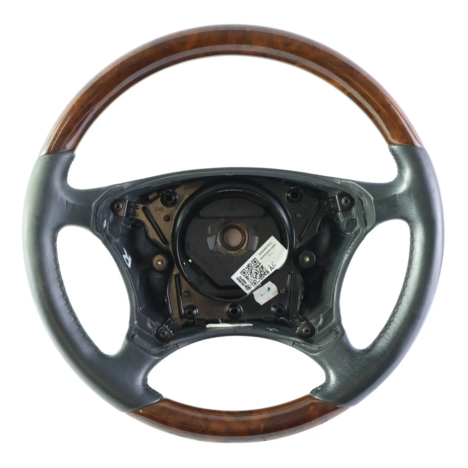 Mercedes C215 W220 Burr Walnut Madera Volante De Cuero A2204600503