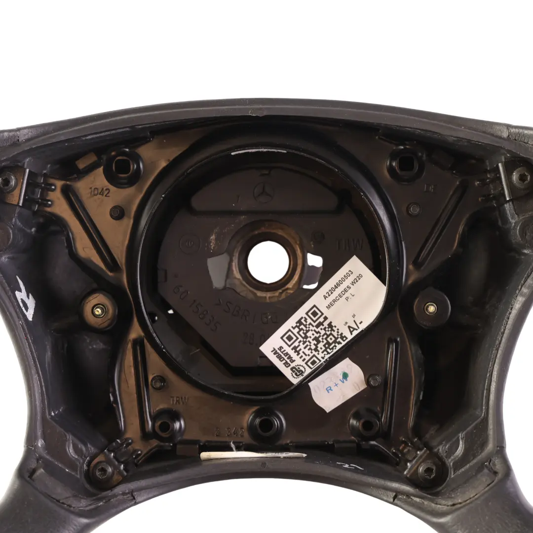 Mercedes C215 W220 Burr Walnut Wood Trim Leather Steering Wheel - SKU A2204600503 - Part number A2204600503