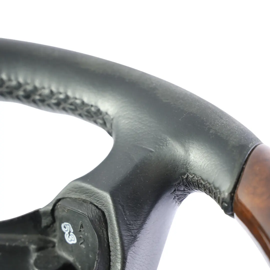 Mercedes C215 W220 Burr Walnut Wood Trim Leather Steering Wheel - SKU A2204600503 - Part number A2204600503